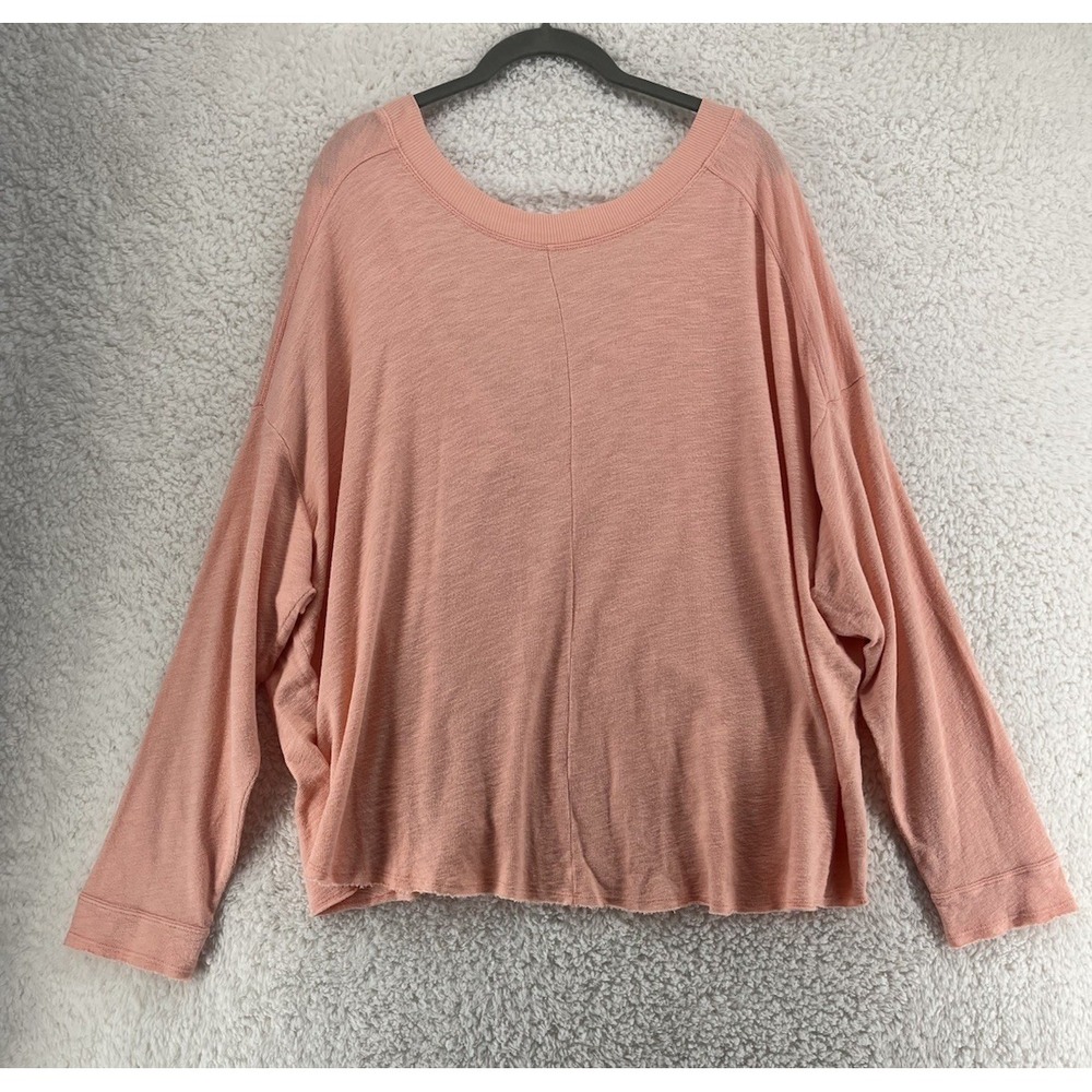 Daily Practice Top Women's Size 2X Long Sleeve Coral Pink Cross Back‎ Oversized